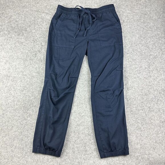 Monrow Utility Joggers Womens M Navy Blue Ankle Cotton Casual Pants USA Made - Picture 1 of 16